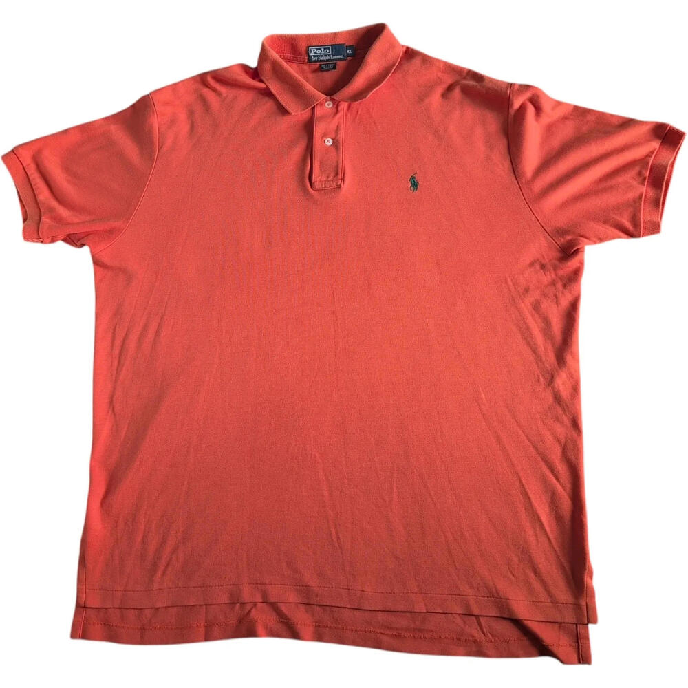 Polo Ralph Lauren Polo Shirt Mens XL Orange Classic Fit Pony‎ Logo Short Sleeve